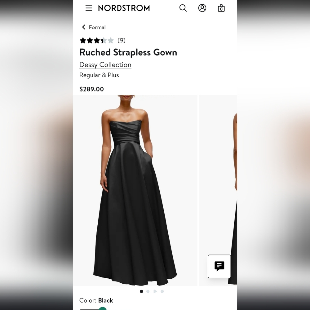 Ruched Strapless Gown Dessy Collection Size 16 NWT - Picture 4 of 4